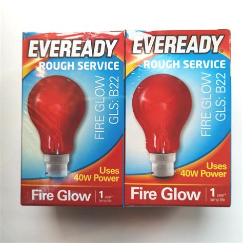 40 Watt Fireglow Lamp BC Red 240V SVC Lighting