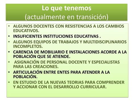 Transformaci N De La Modalidad De Educaci N Especial Colectivo Ppt