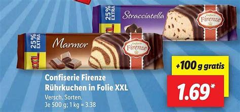 Confiserie Firenze R Hrkuchen In Folie Xxl Angebot Bei Lidl Prospekte De