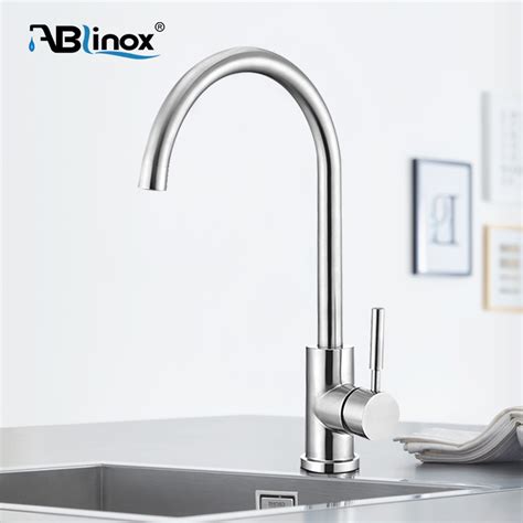 304 316 Stainless Steel Single Handle Satin Hot And Cold Mixer Water Kitchen Sink Faucet