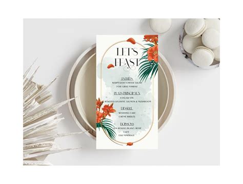 Editable Wedding Invitation Template Modern Minimal Tropical