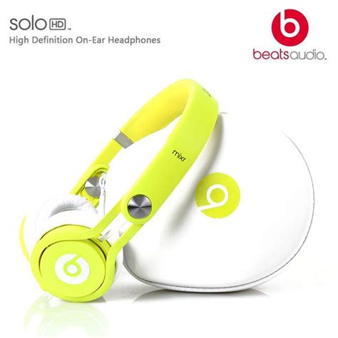 New Genuine Beats By Dr Dre Mixr Neon Dj Swivel Headphones Neon