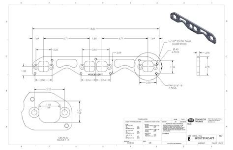 Small Block Chevy Hooker Pattern 7 Bolt Header Flange