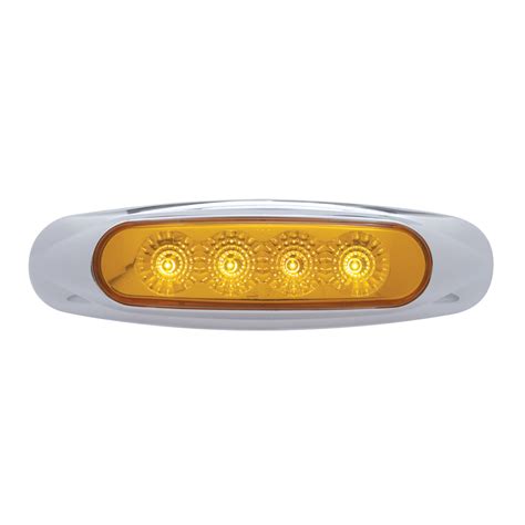 4 ORANSJE LED REFLEKTOR MARKER LYS MED CHROME PLAST BEZEL – ORANSJE ...