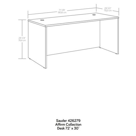 Sauder Affirm X Engineered Wood Desk Shell In Classic Cherry