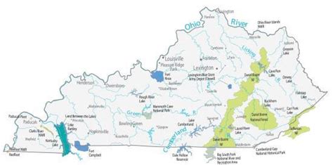 Kentucky Lakes and Rivers Map - GIS Geography