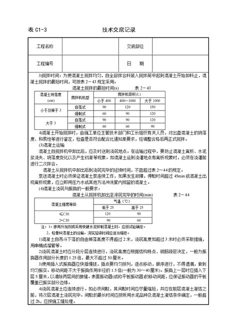 框架结构砼浇筑技术交底 框架结构 土木在线