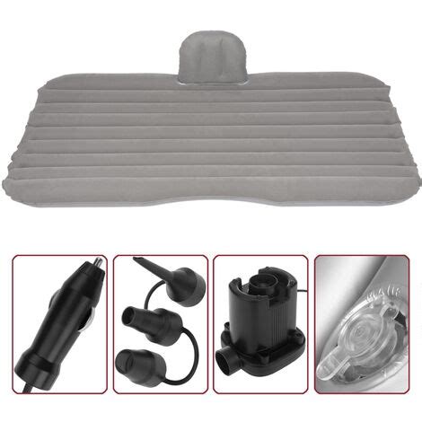 Kit colchón hinchable con almohadas y accesorios de color gris 135 x