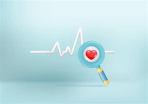 Heartbeat In Magnifying Glass Icon Cardiology Symbol Medical Pressure