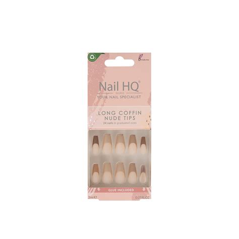Buy Nail Hq Long Coffin Nude Tip Nails X24 Ghana