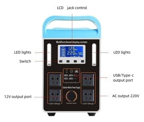 Emergency Start Lithium Iron Phosphate Power Supply 600W Portable