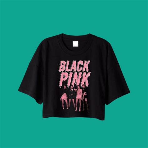 Jual CROP TOP BLACKPINK KAOS BAJU PENDEK OVERSIZE KPOP KOREA HITAM