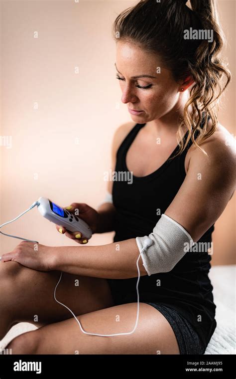 Physical Therapy With Tens Machine Stock Photo Alamy