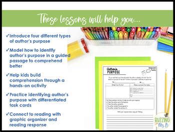 Author S Purpose Reading Comprehension Passage And Activities Tpt