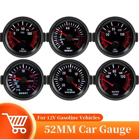 Universal Car 52mm Smoke Len Tachometer RPM Turbo Boost Gauge Bar