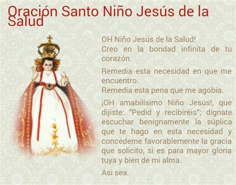 Oración al Santo Niño Jesús de la Salud Oraciones para enfermos