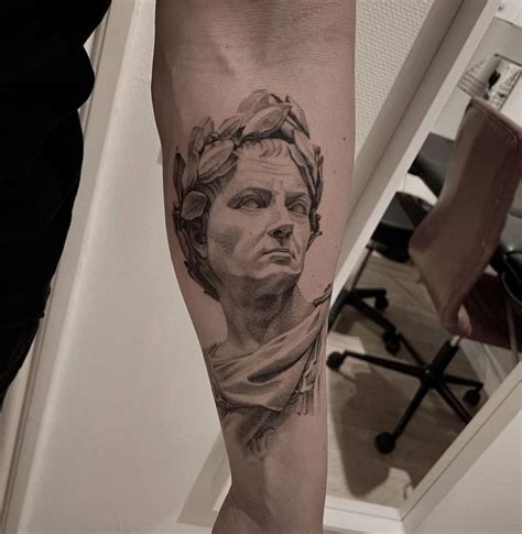 Julius Caesar Tattoo Done On The Inner Forearm Black