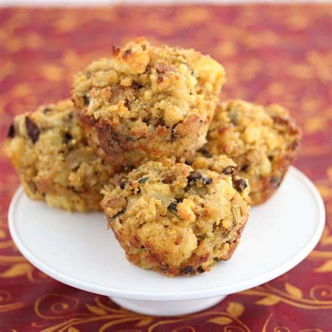 Mushroom Cornbread Stuffing Muffins Recipe Jeanettes Healthy Living