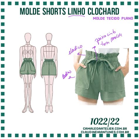 Molde Shorts Linho Clochard 1022 22 CAMALEOA ATELIER DE COSTURA