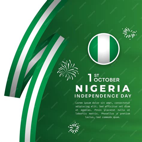 Premium Vector | Square banner illustration of nigeria independence day
