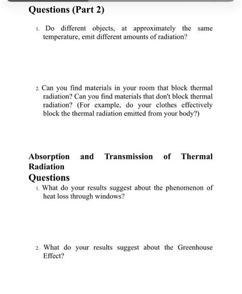Solved EXPERIMENTI INTRODUCTION TO THERMAL RADIATION | Chegg.com