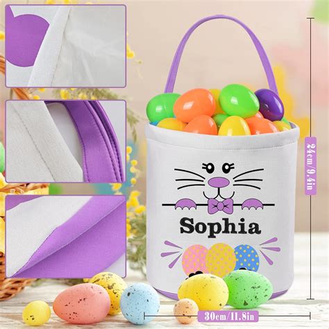 Touber Cestas De Pascua Personalizadas Para Ni Os Cesta De Conejo De