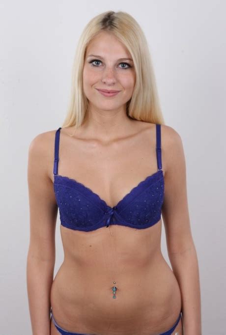 Blonde Amateur Lea Removes Her Business Attire And Then Lingerie To Pose Nude CoedCherry