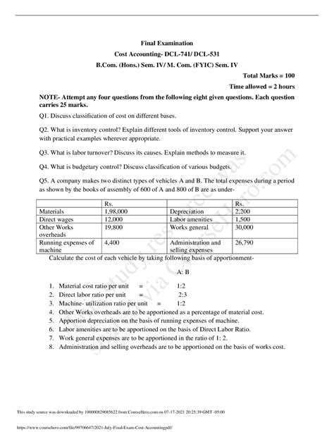 2021_July_Final_Exam_Cost_Accounting. - Scholarfriends