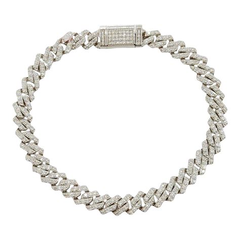 Diamond Link Bracelet In 14k White Gold Chairish