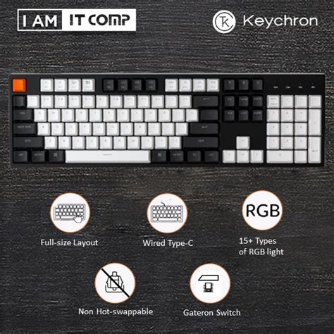 Keychron C2 Full Size Wired Type C RGB Non Hot Swappable Gateron Mechanical Keyboard Shopee