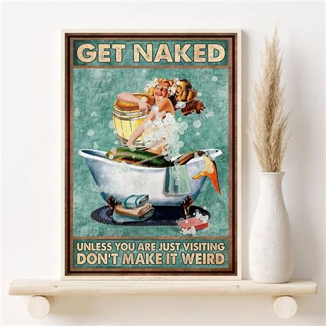 Cute Mermaid In Bathtub Get Naked Print Mermaid In Restroom Decor Restroom Decoration Funny