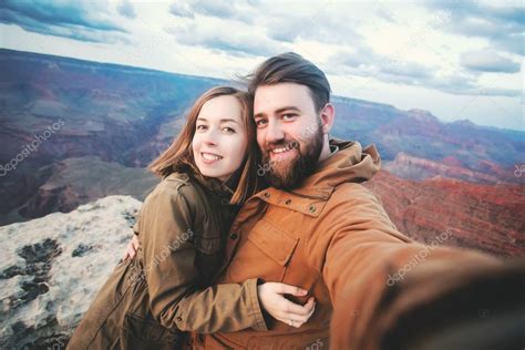 Selfie Of Romantic Couple At Grand Canyon Stock Photo By ©ilovemayorova