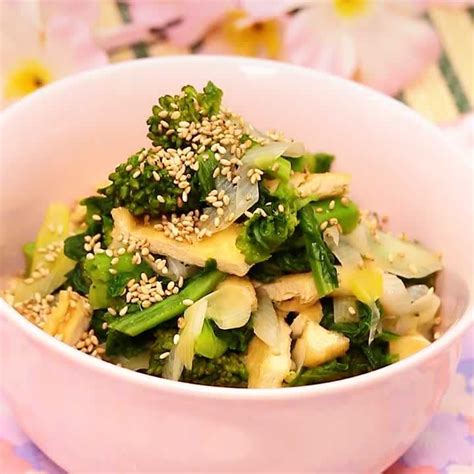 柚子胡椒でピリ辛に！ 油揚げと菜の花のさっと煮のレシピ動画・作り方 Delish Kitchen