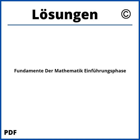 Fundamente Der Mathematik Einführungsphase Lösungen Pdf 2024