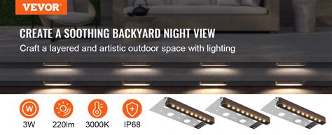 VEVOR LED Hardscape Lighting 6 8 Inch Retaining Wall Lights 3W 12V