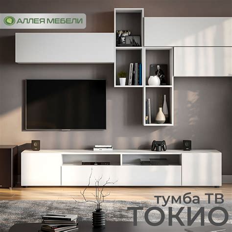 Тумба под телевизор напольная ТОКИО с полками для хранения вещей 200 ...