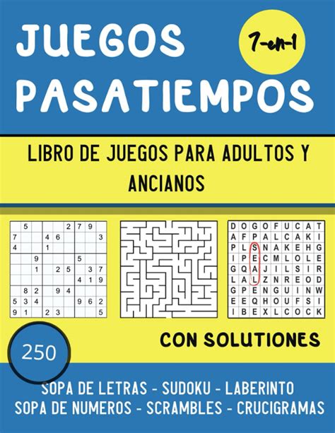 Buy Juegos Y Pasatiempos Para Adultos Y Mayores Libro De Actividades Y