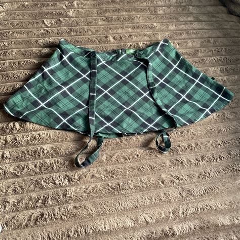 Royal Bones Skirts Royal Bones By Tripp Green Plaid Mini Skirt