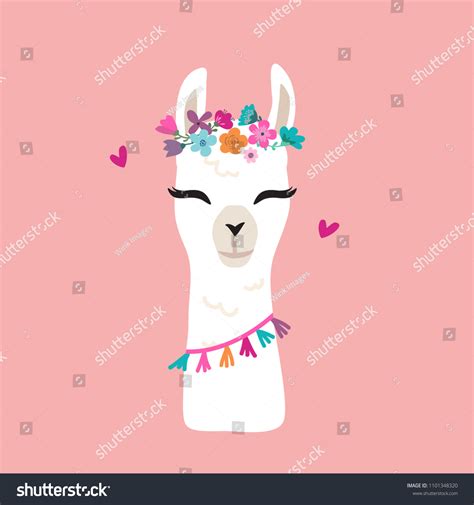 Cute Cartoon Llama Alpaca Vector Graphic Stock Vector (Royalty Free ...