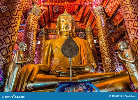 Giant Sitting Buddha Wat Phanan Choeng Temple Ayutthaya Bangkok Royalty