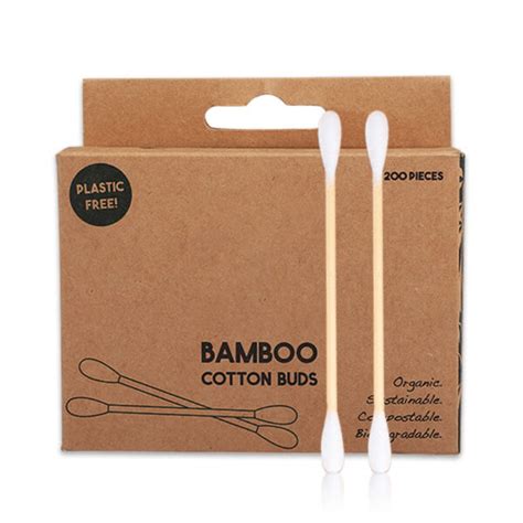 Biodegradable Bamboo Stick Cotton Swabs 200 Count Kanmine Factory