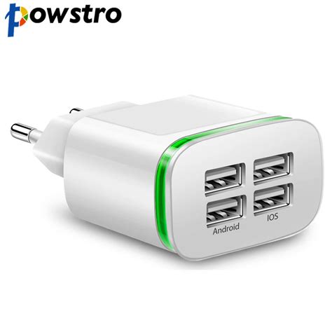 Powstro Universal Wall Phone Charger Eu Plug V A Max Travel Adapter