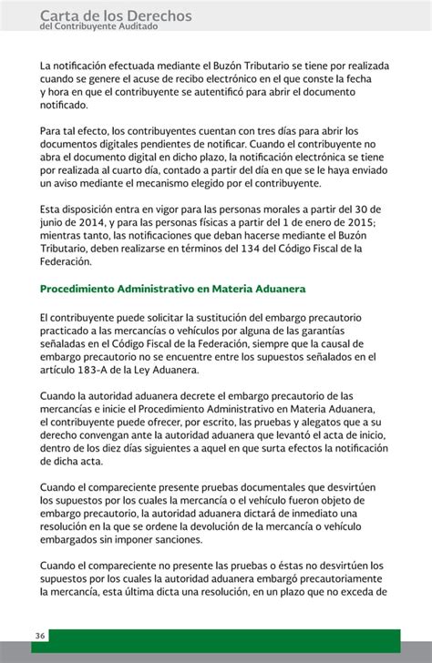 Carta De Derechos Del Contribuyente Ante El Sat