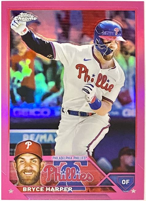 Bryce Harper 2023 Topps Chrome Philadelphia Phillies Baseball Pink