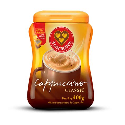 Cappuccino Classic 3 Corações Pote 400g Cafés Cápsulas Cafeteiras E