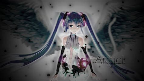 Vocaloid Angel Blue Eyes Blue Hair Hatsune Miku Long Hair Miku Append Photoshop