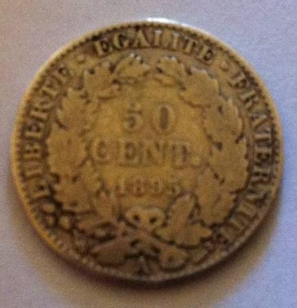 50 Centimes 1895 A Third Republic 1871 1940 France Coin 29987