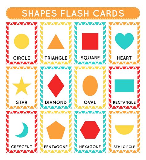 7 Best Kindergarten Printable Shapes Flash Cards Artofit