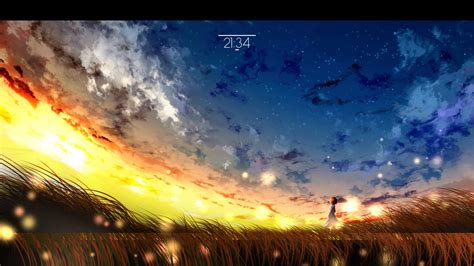 Anime Sunset Sky Ultrawide Wallpaper - Twilight Serenity — Wallpaper ...