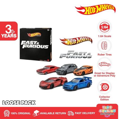 Hot Wheels LOOSE Premium Fast And Furious Collector Box Set Of Packs Toyzstatioon Shopee